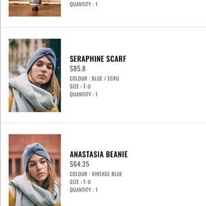 Sézane scarf and beanie set